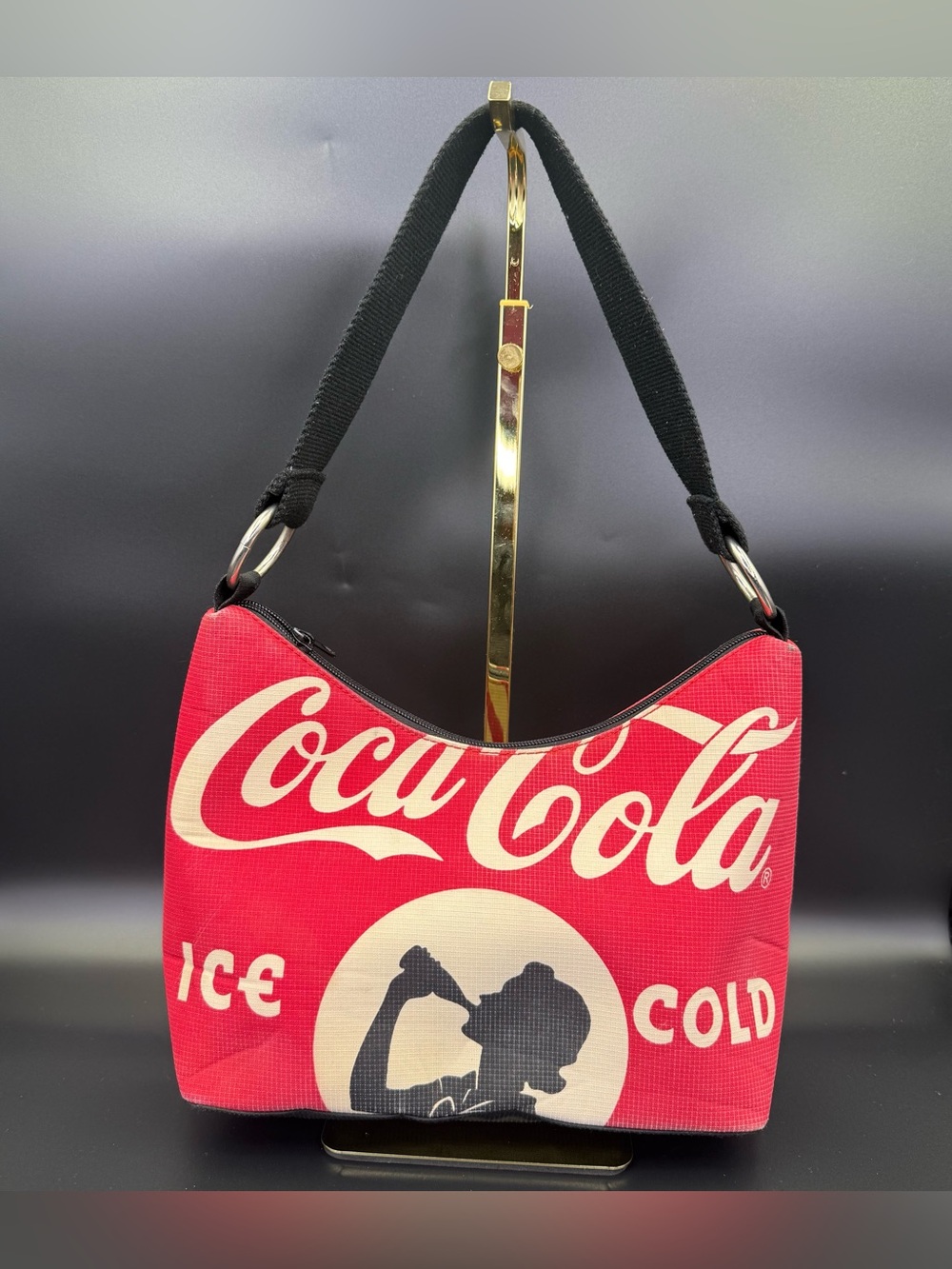 Coca-Cola Ice Cold Advertising Bag Red Black White Soda Theme